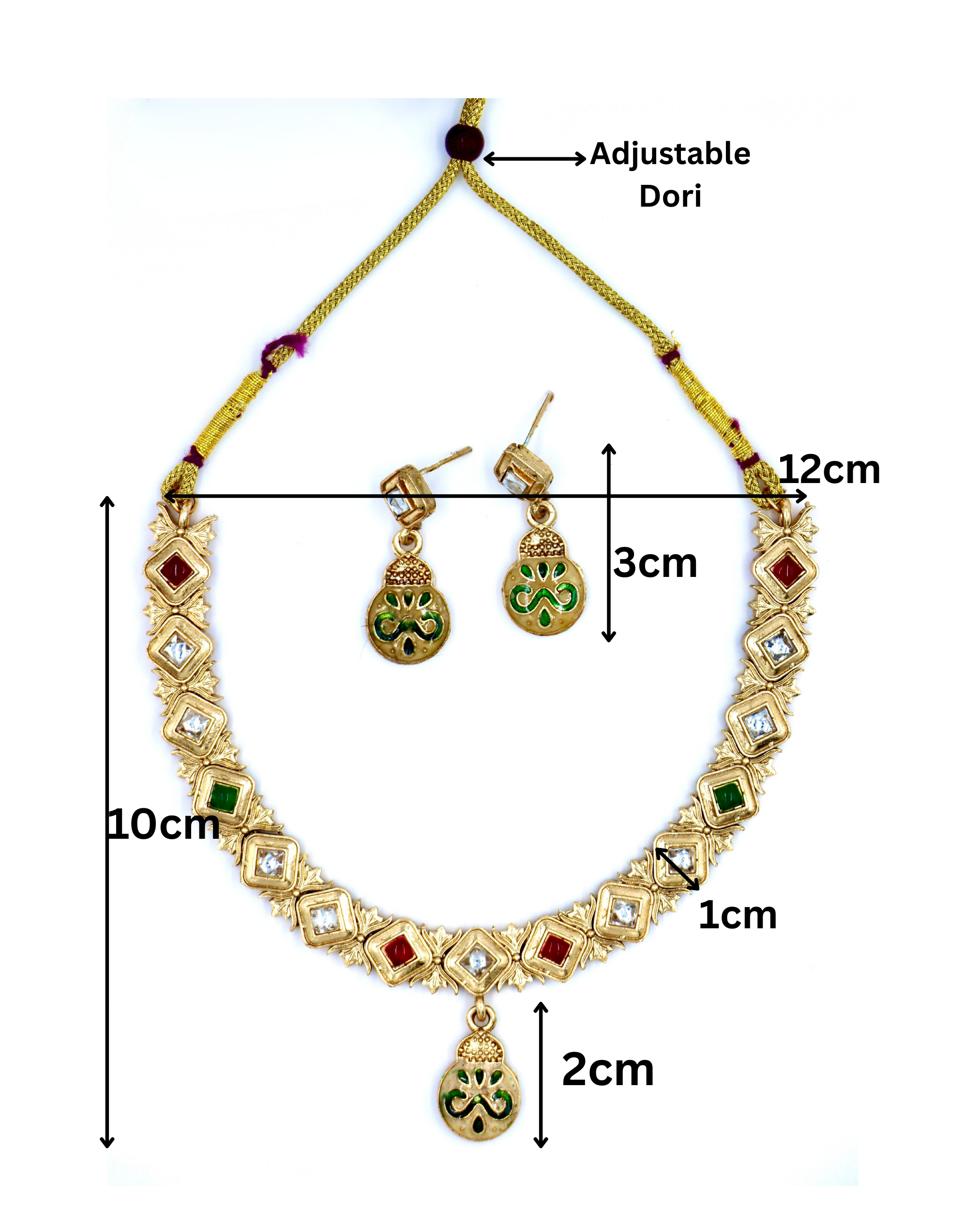 Rajwadi Meenakari Choker Set