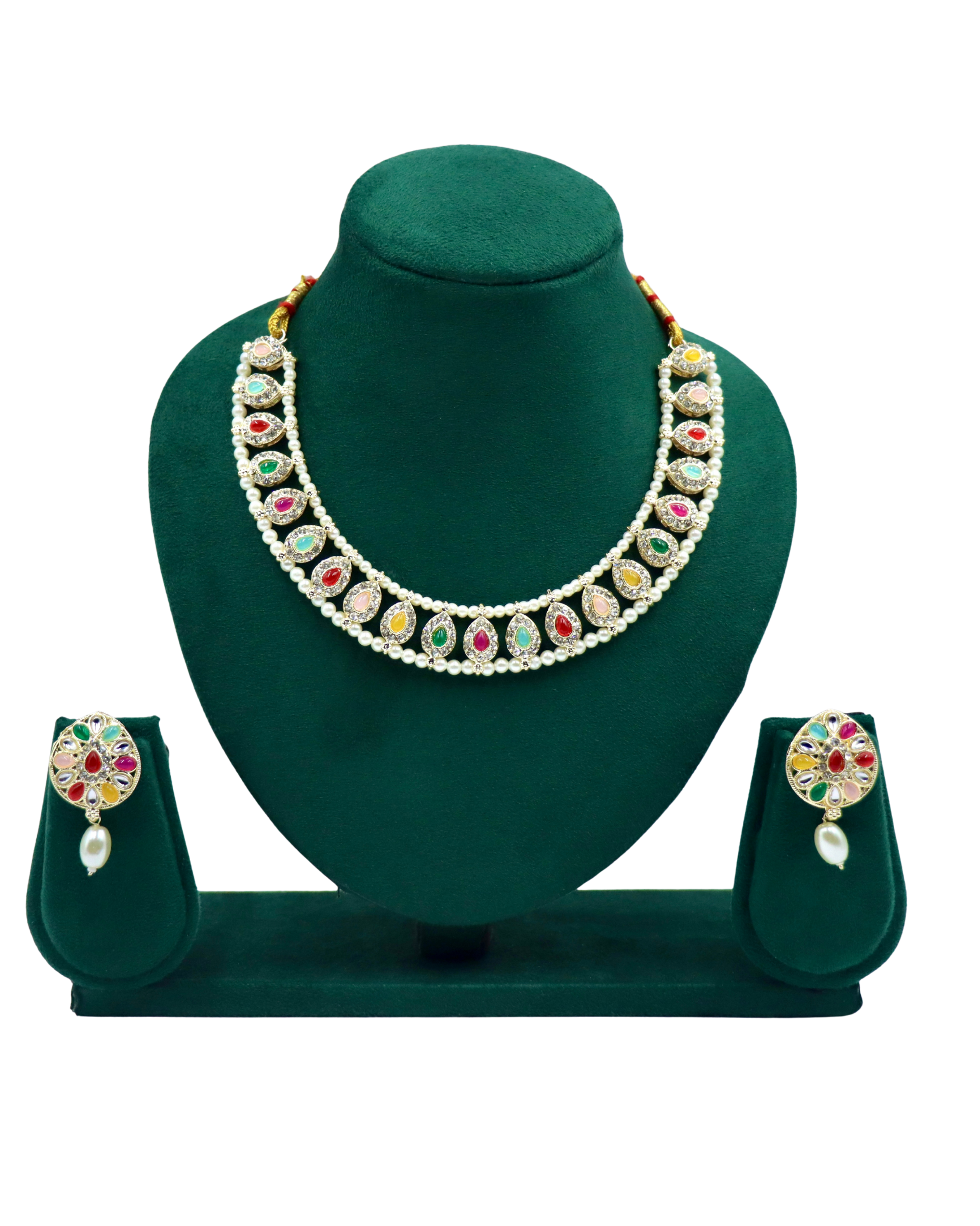 Sheesh Mahal Kundan Necklace Set