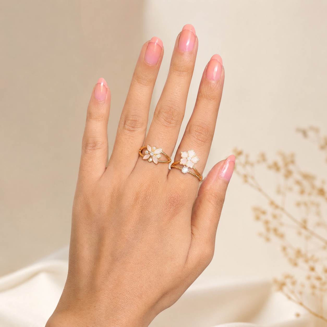 Coquette Flower Ring Duo