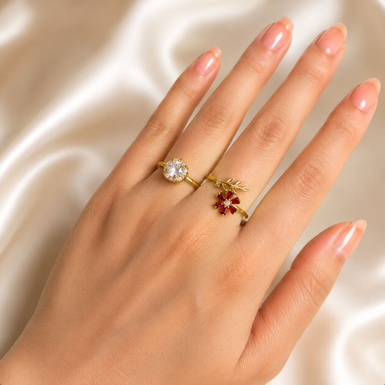 Rubis Éclat Ring Duo