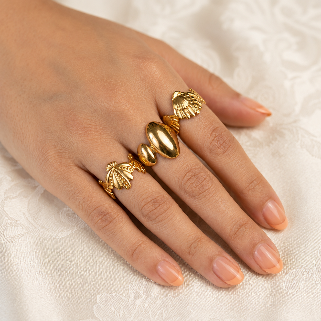 Coastal Luxe Ring Trio