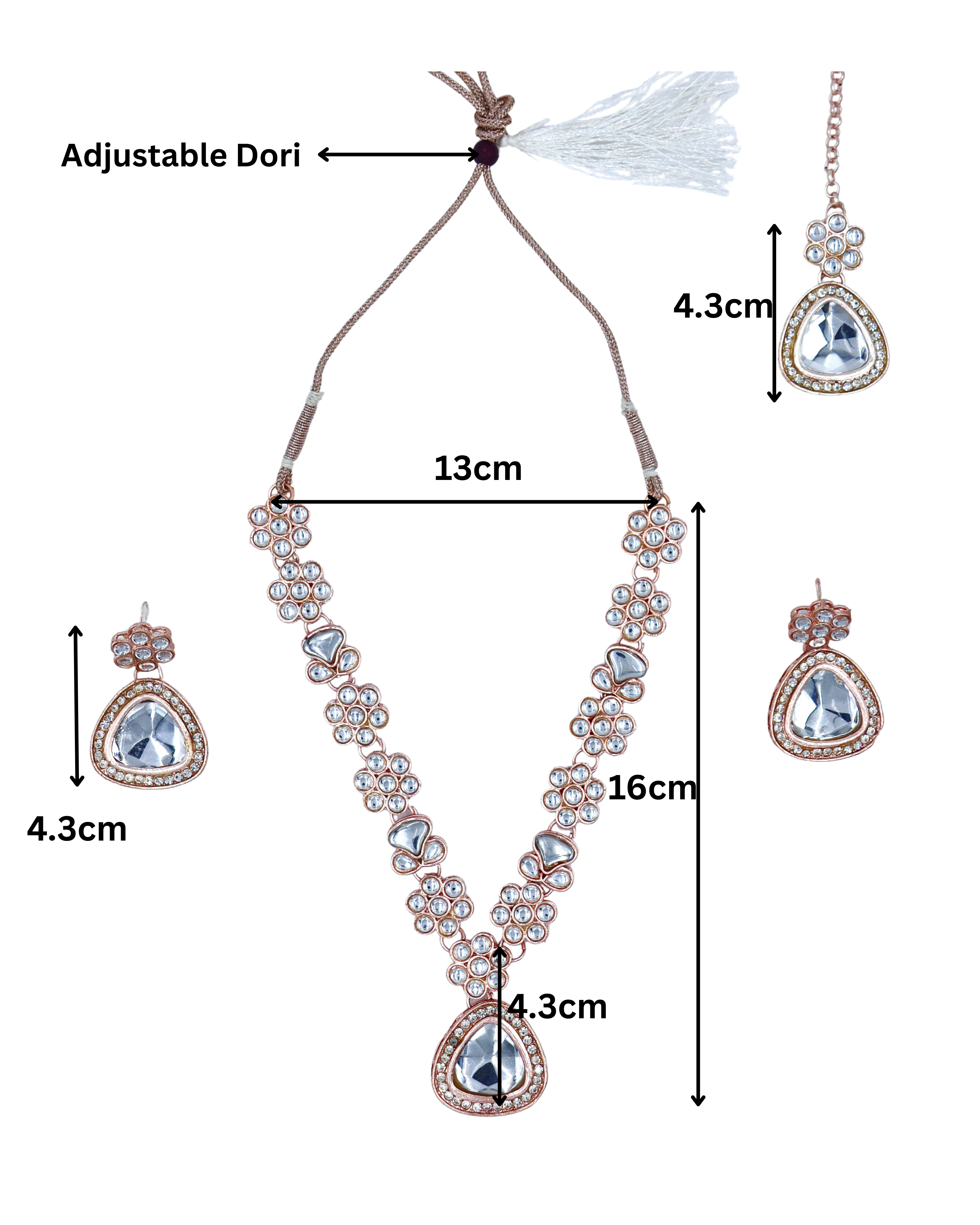 Ruhaani Rose Gold Necklace Set