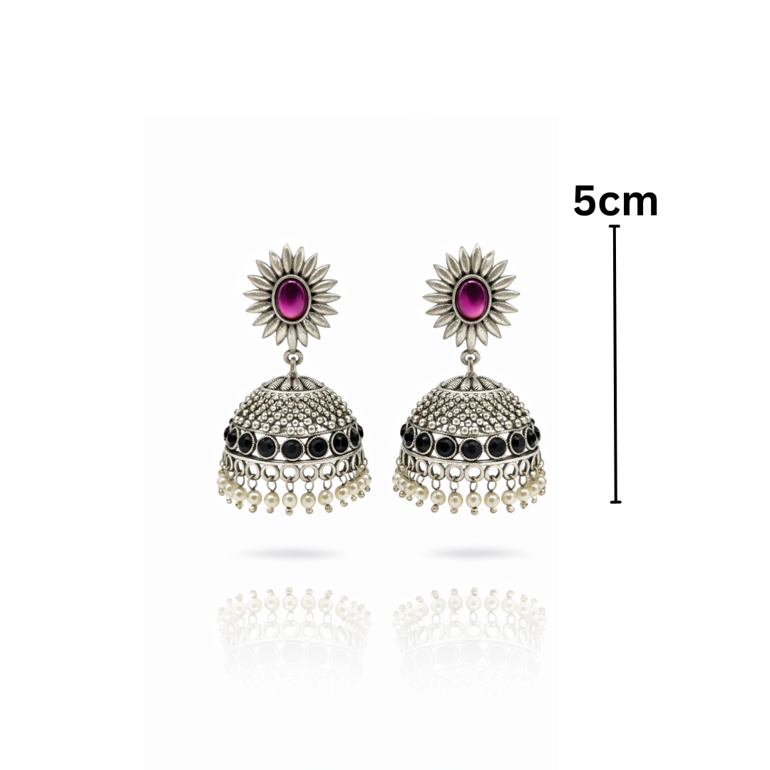 Aarohi Noir Pearl Jhumkas