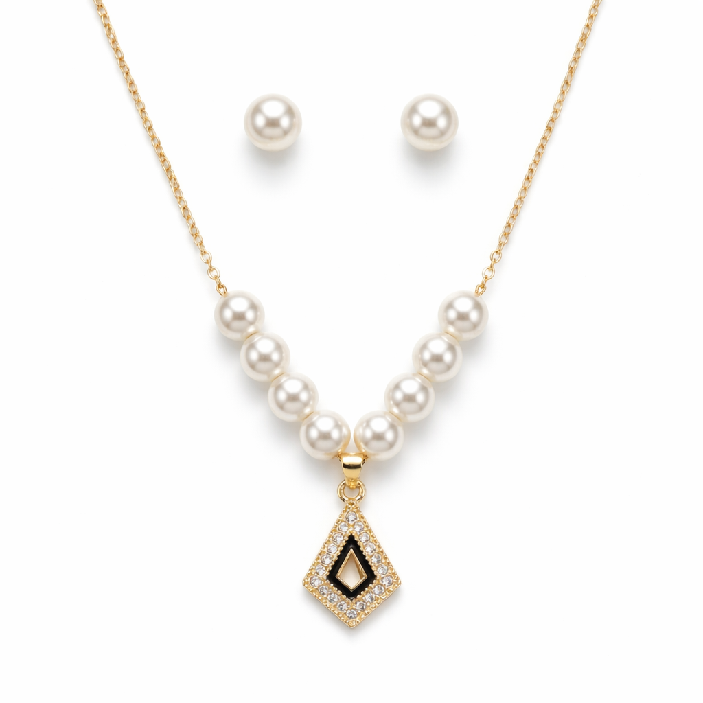 Elara Geo Pearl Set
