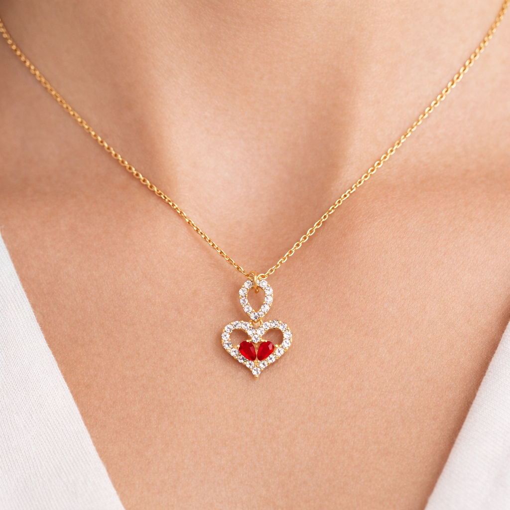 Red Whisper Heart Pendant