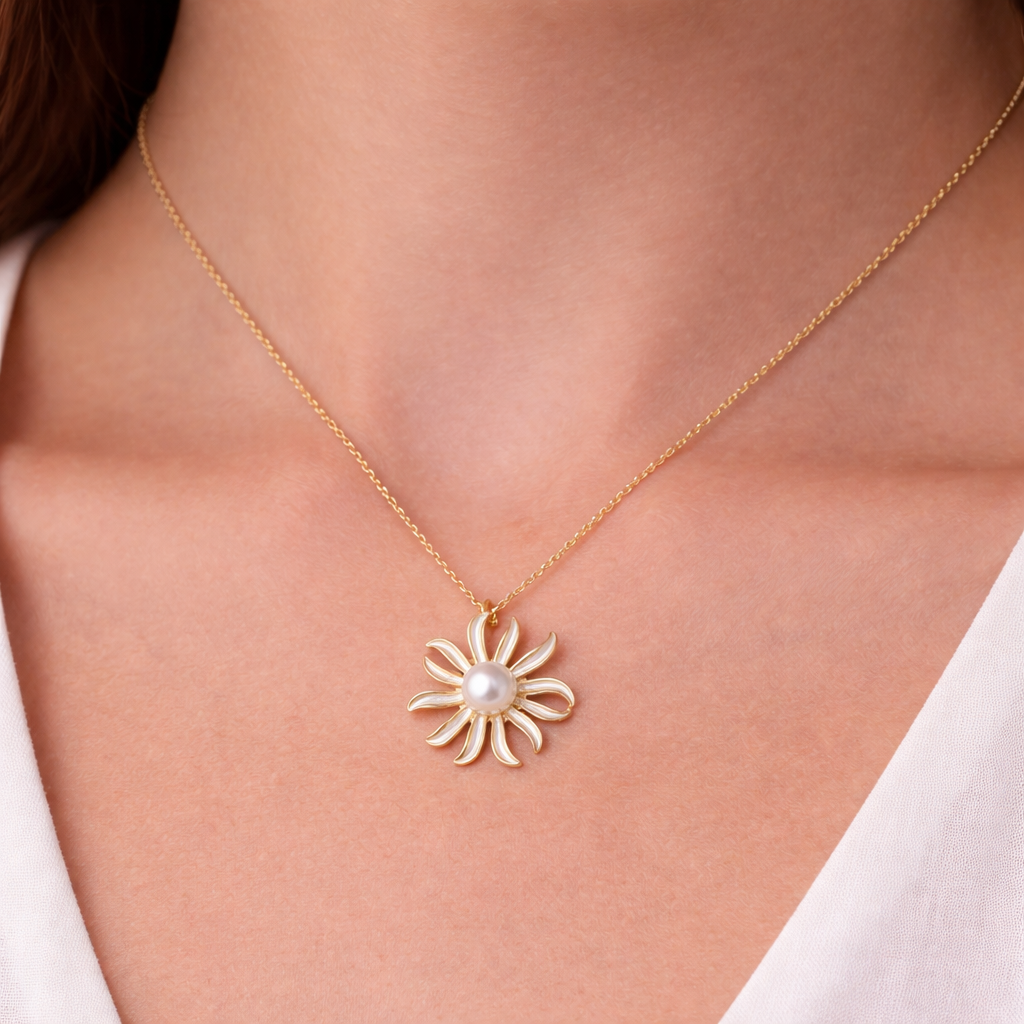 Dawnflower Pearl Pendant