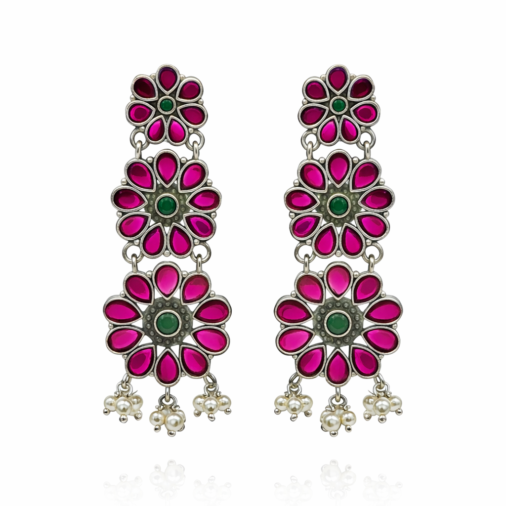 Gulnaar Floral Drop Earrings