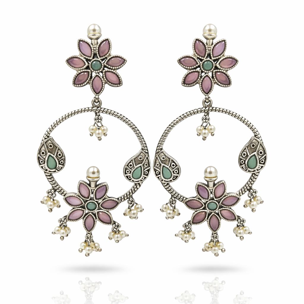 Ira Floral Hoop Earrings