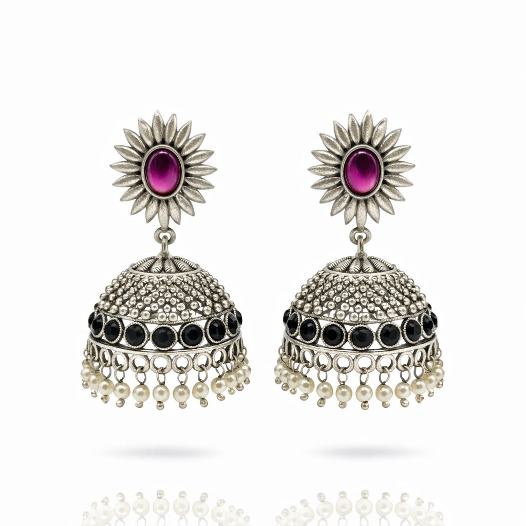 Aarohi Noir Pearl Jhumkas