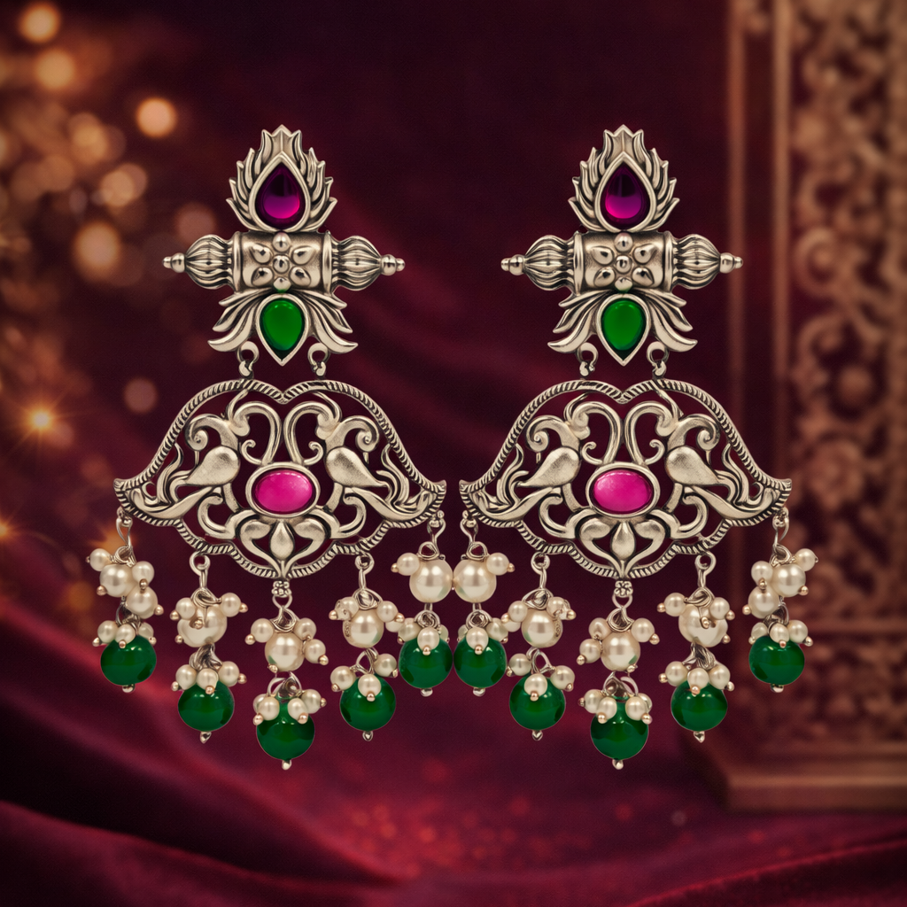 Mayura Pearl Drop Jhumkas