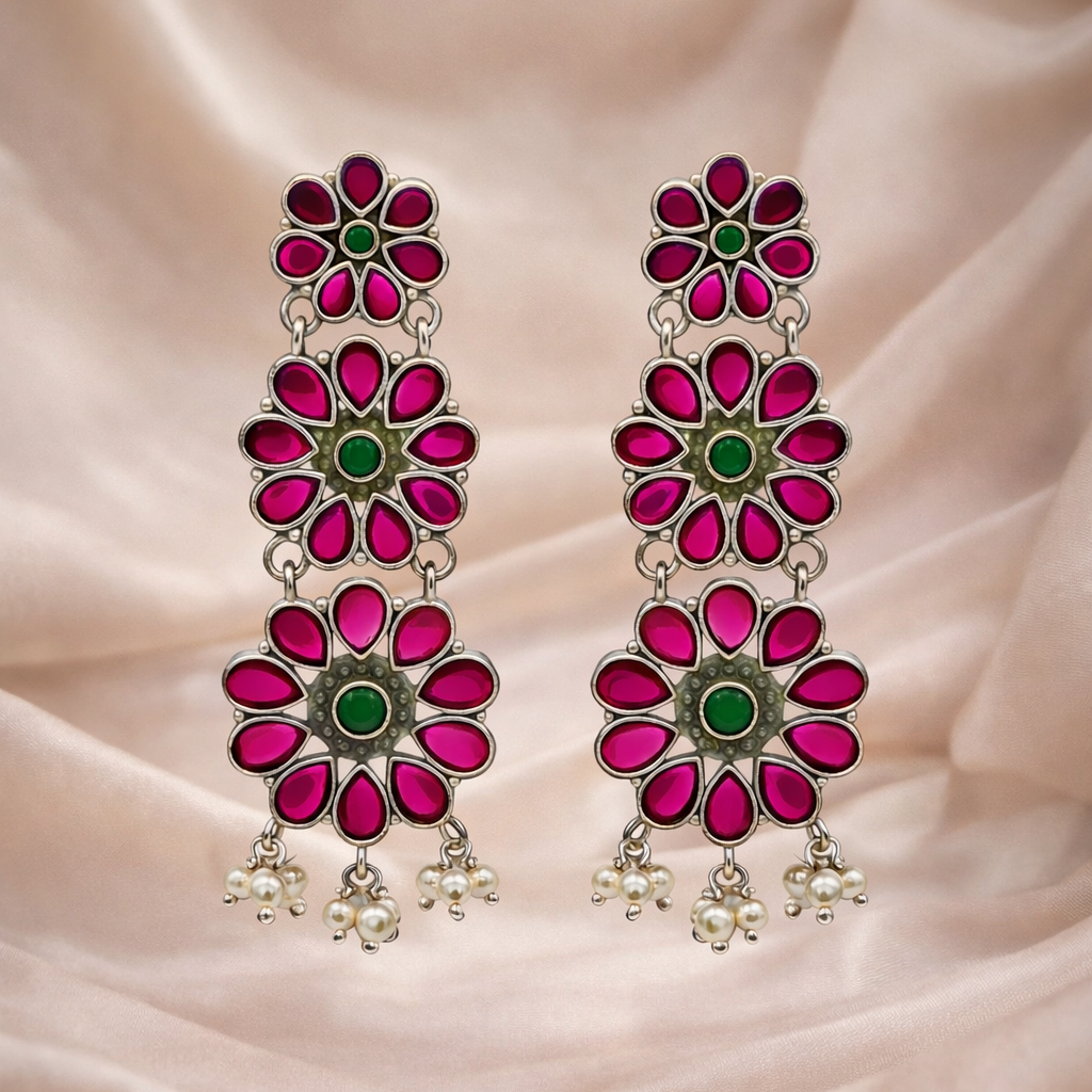 Gulnaar Floral Drop Earrings