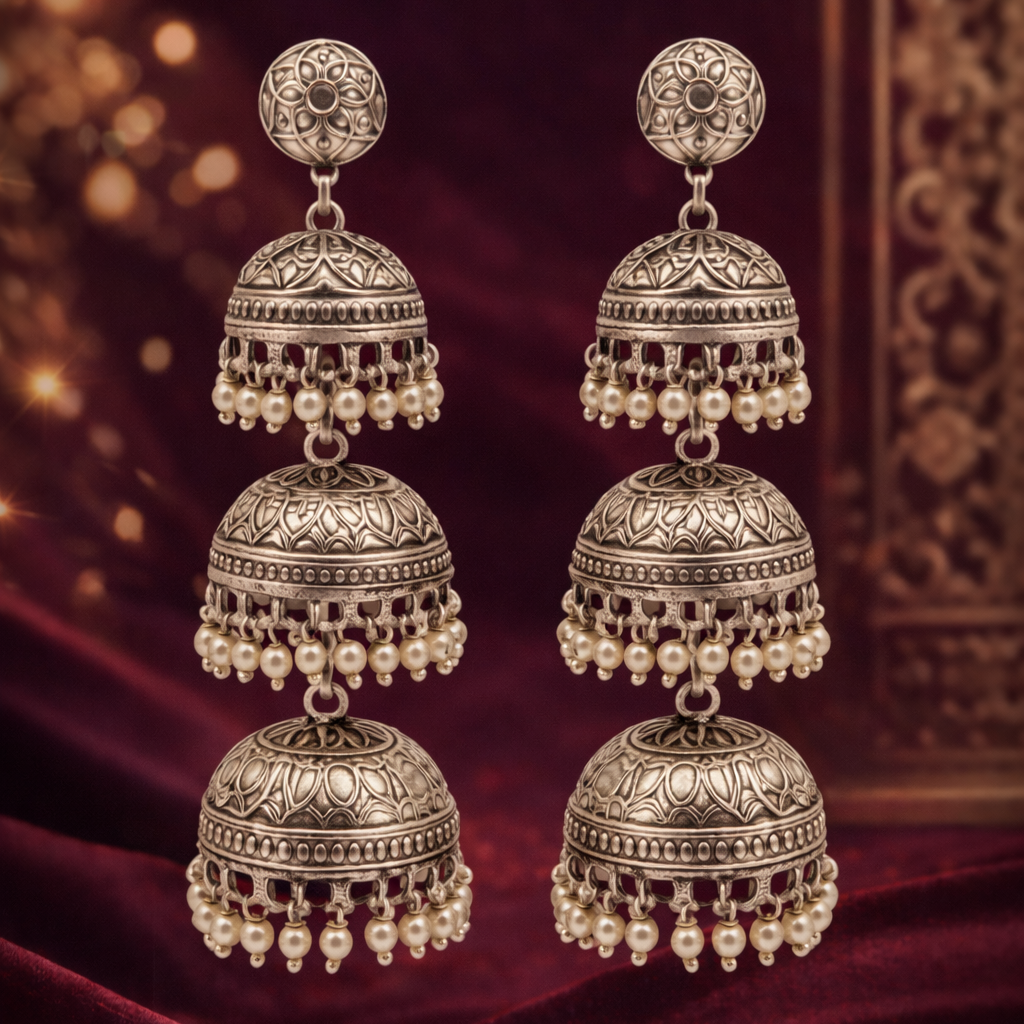 Viraasat Triple Dome Jhumkas