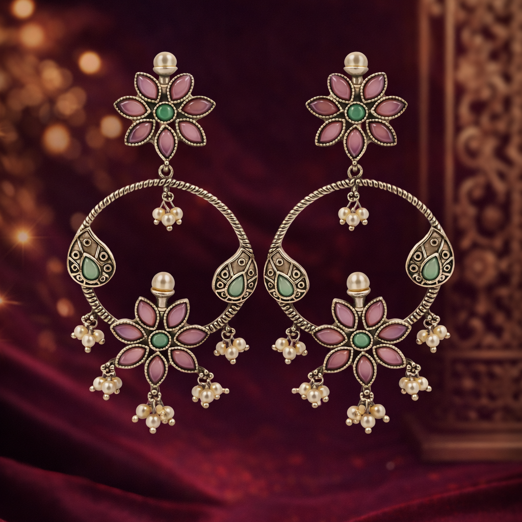 Ira Floral Hoop Earrings