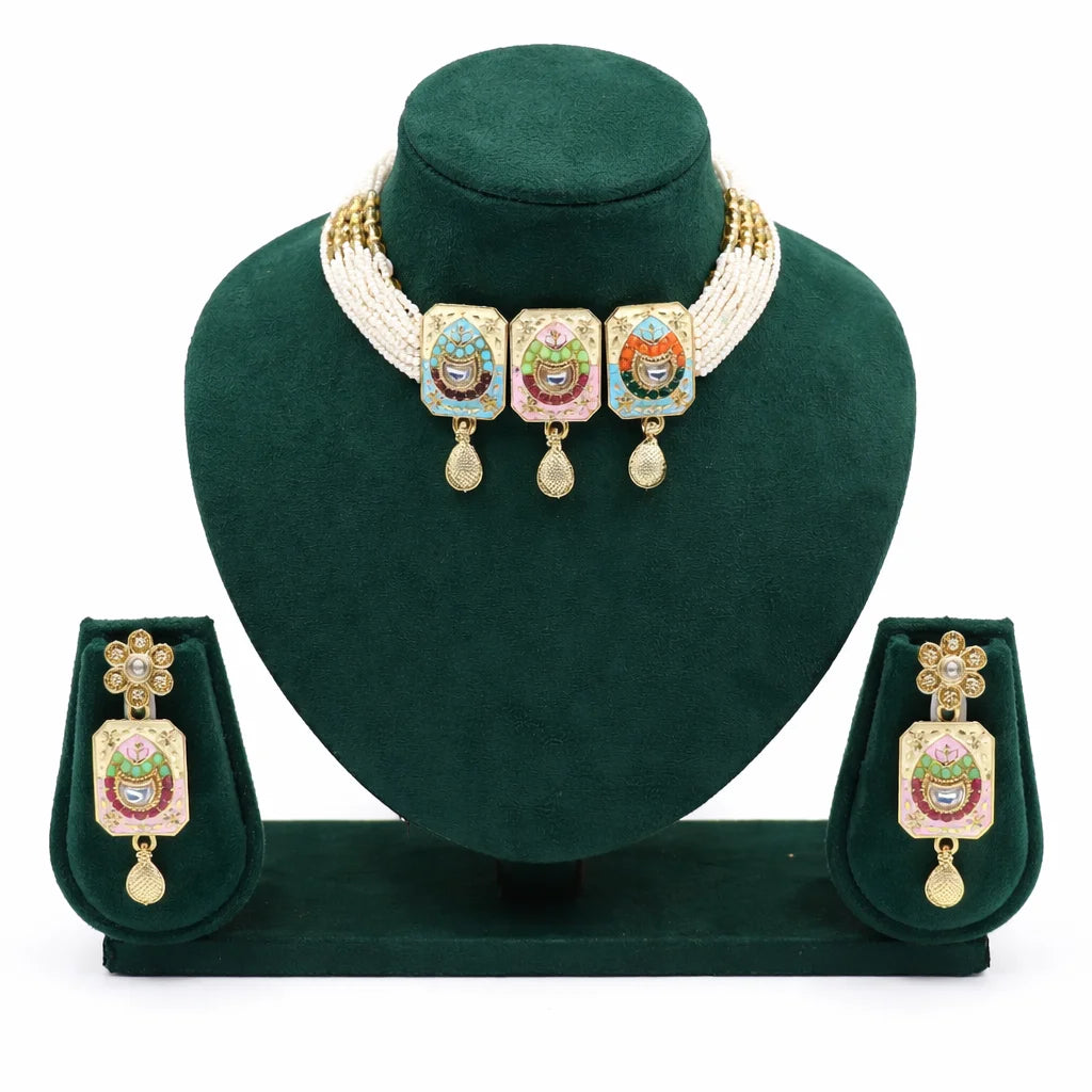 Ghoomar Meenakari Choker Set