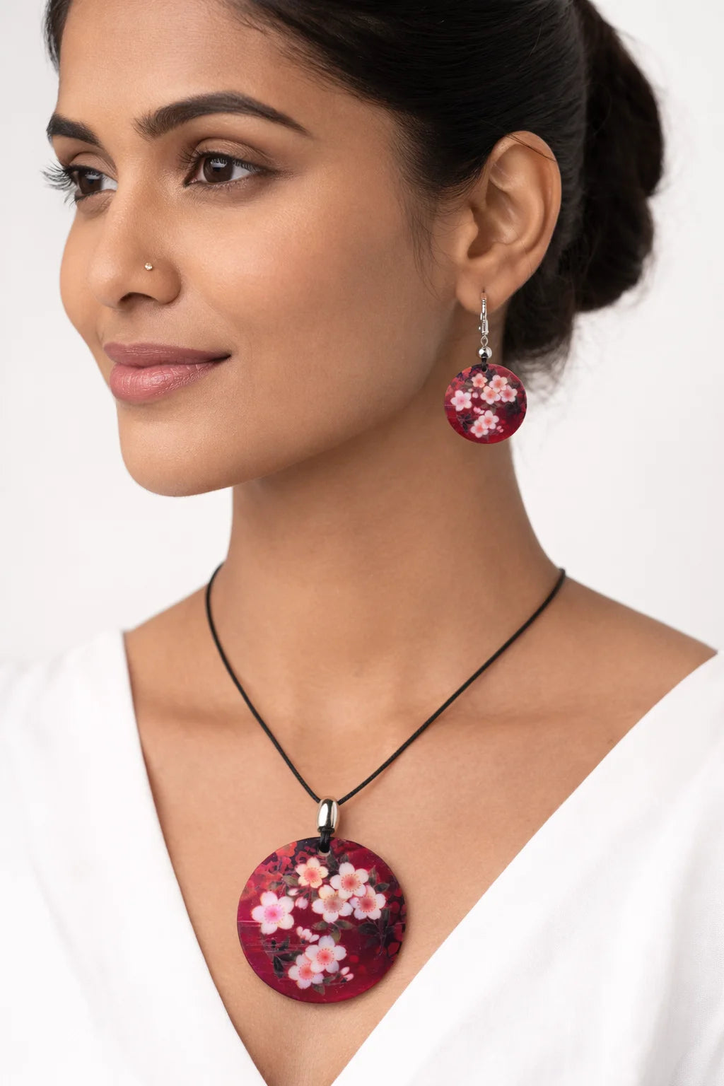 Cherry Blossom Shell Necklace Set
