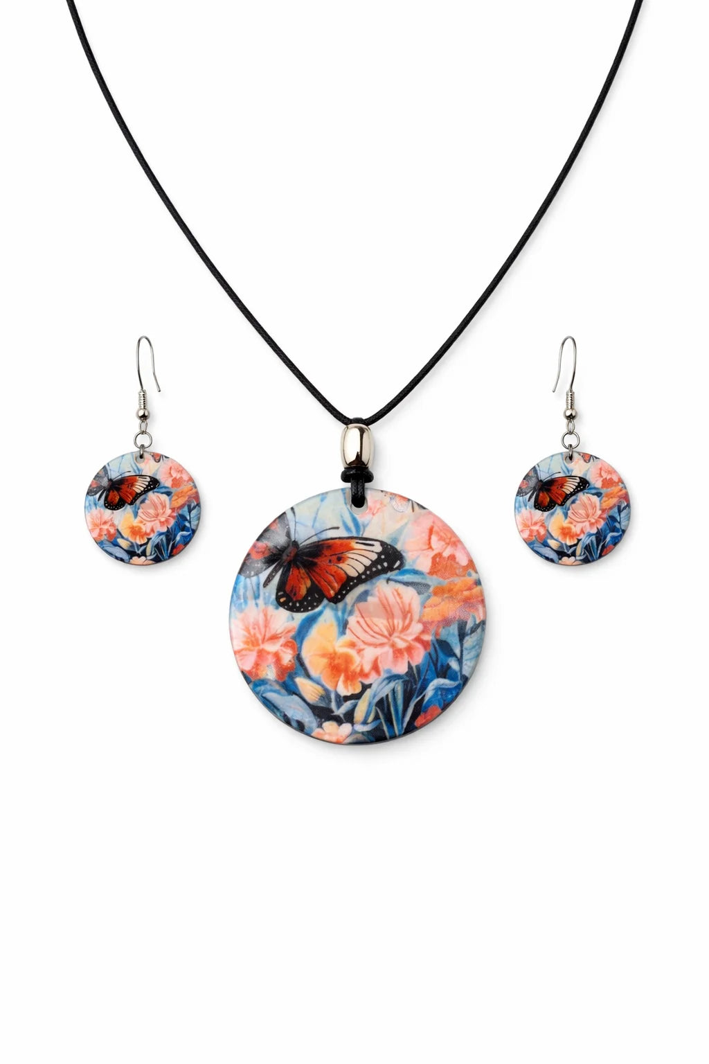 Butterfly Crush Shell Necklace Set