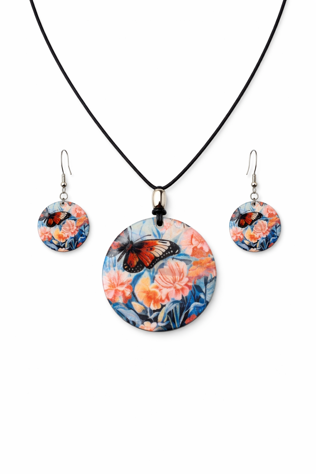 Butterfly Crush Shell Necklace Set