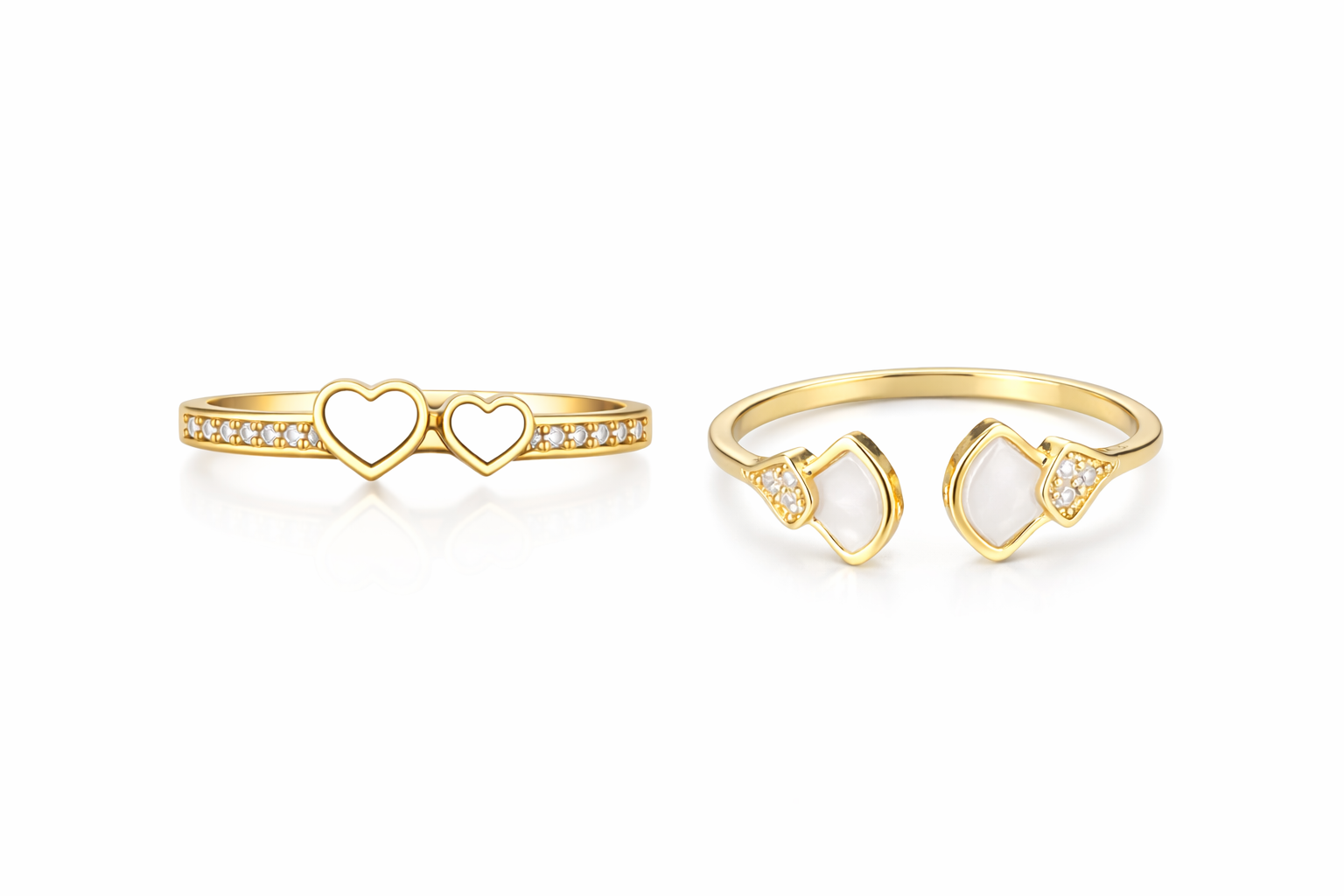 Amora Heart Ring Duo
