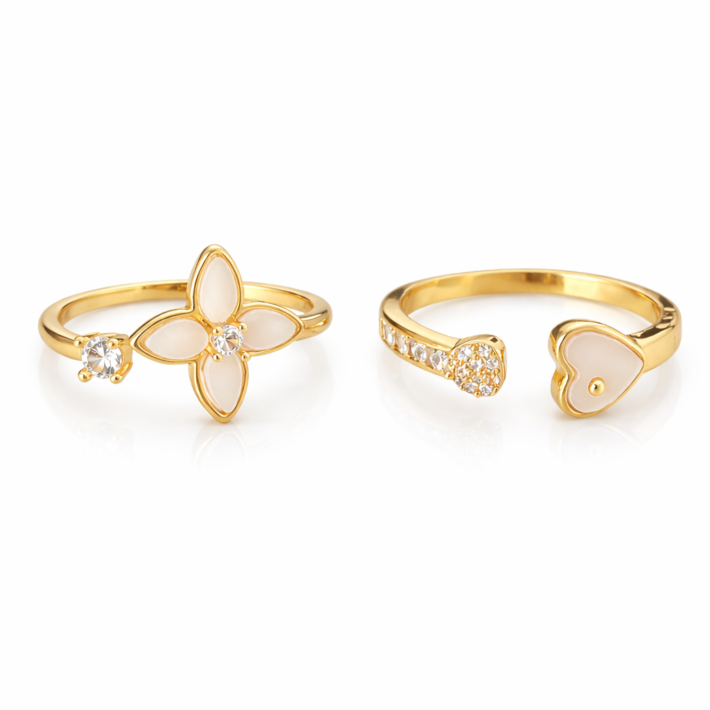 Aurora Petal Ring Set