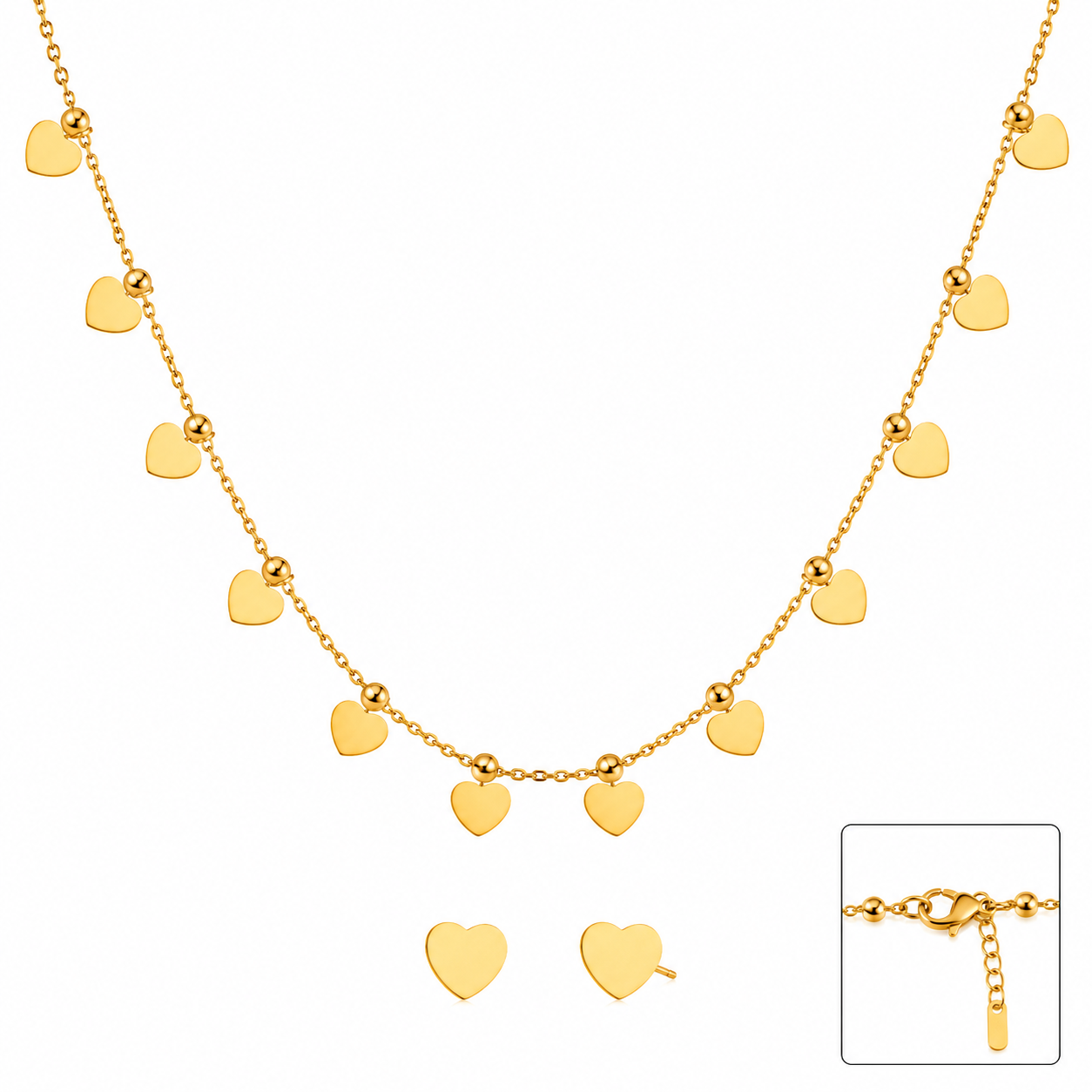 Dainty Heart Chain Set