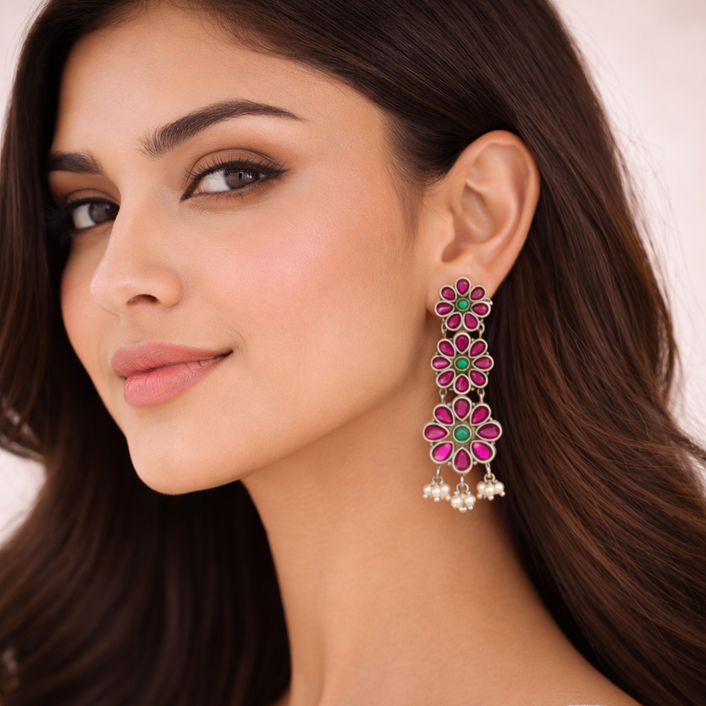 Gulnaar Floral Drop Earrings