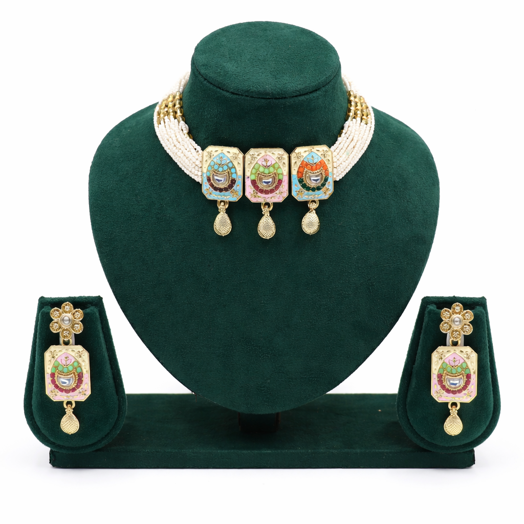 Ghoomar Meenakari Choker Set