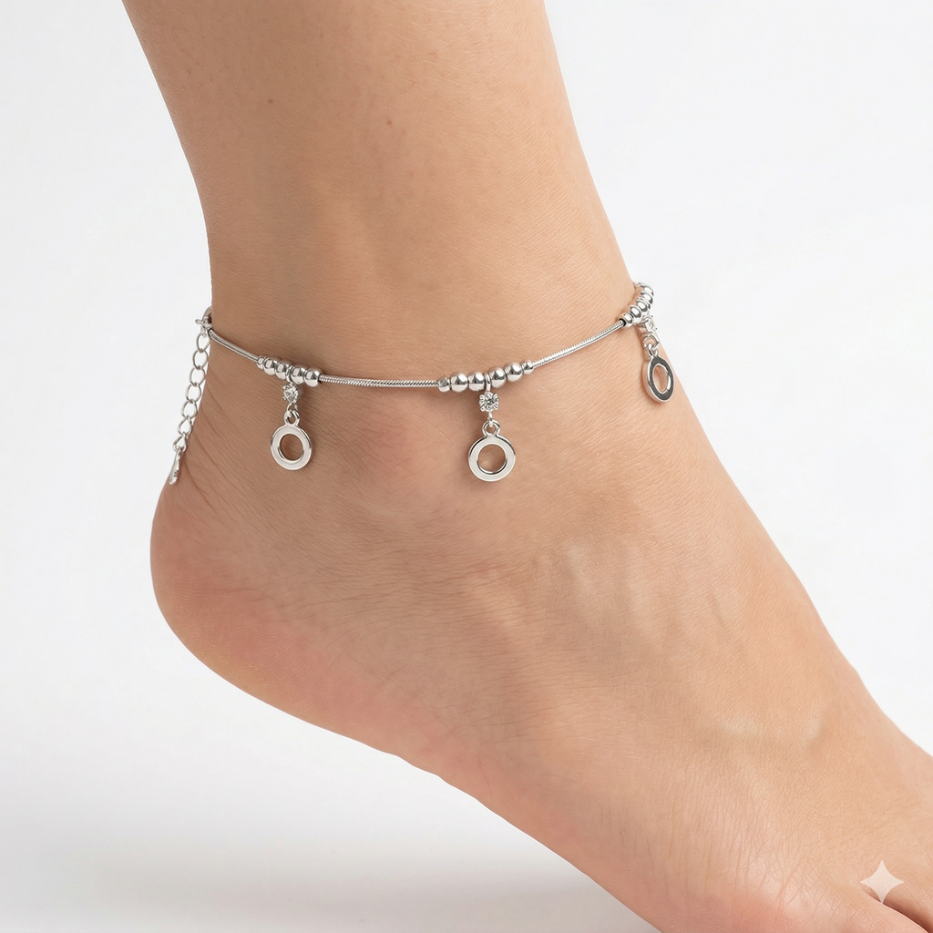 Silver Halo Anklet