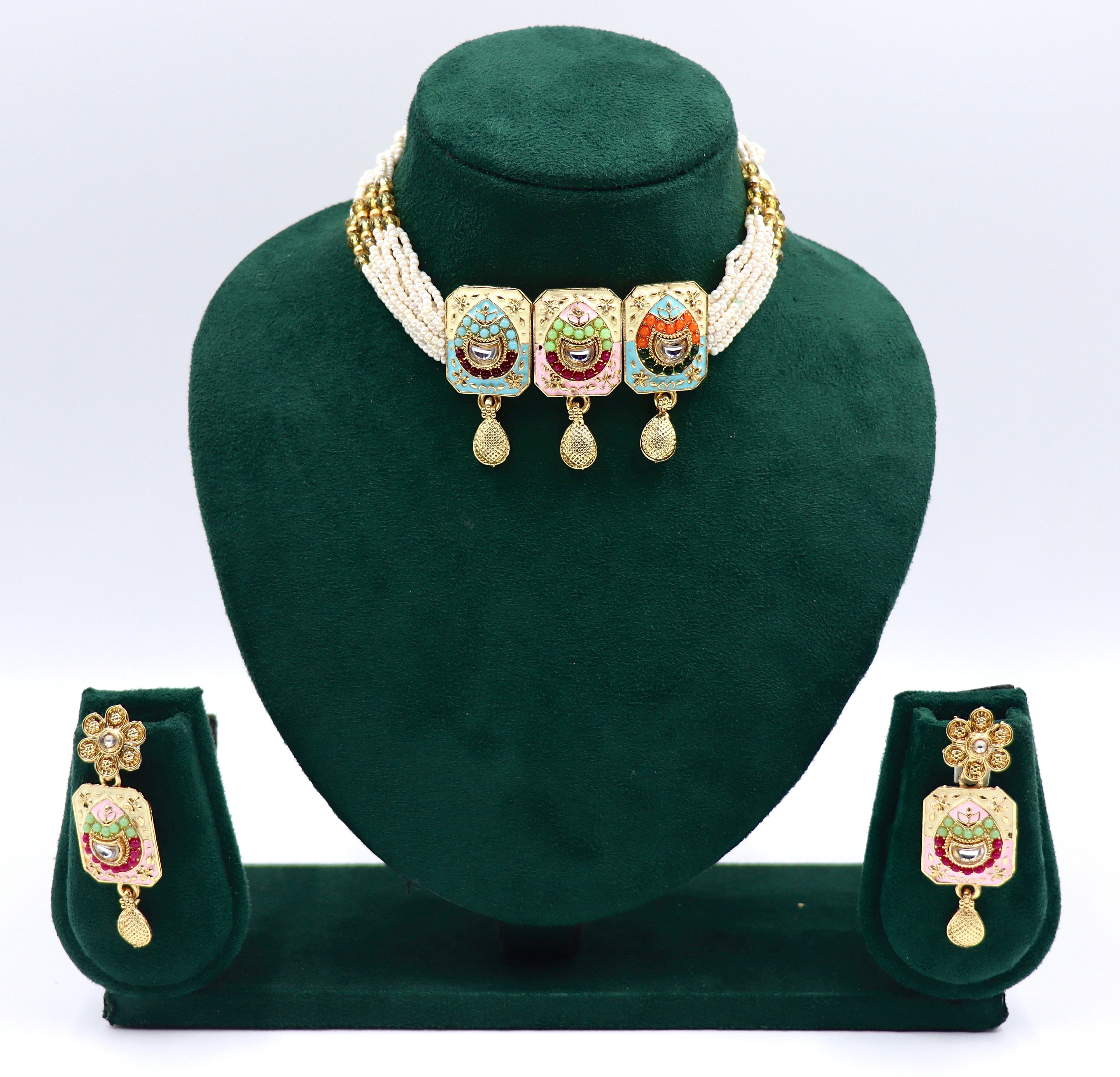 Ghoomar Meenakari Choker Set