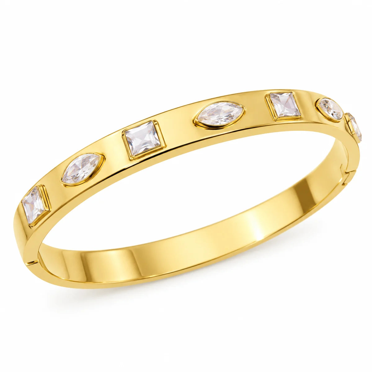 Gold CZ Stone Bangle