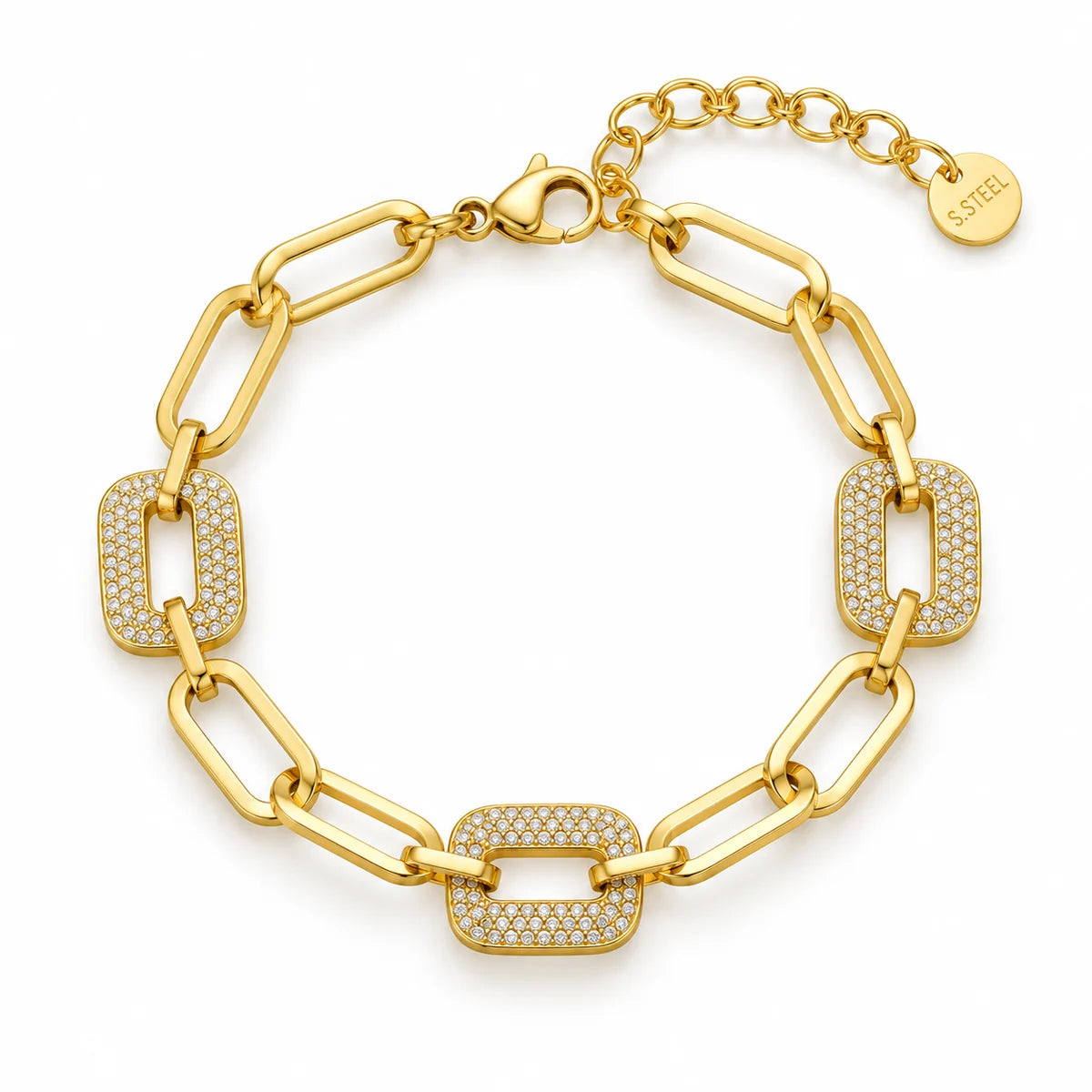 Iced Out Link Statement Bracelet