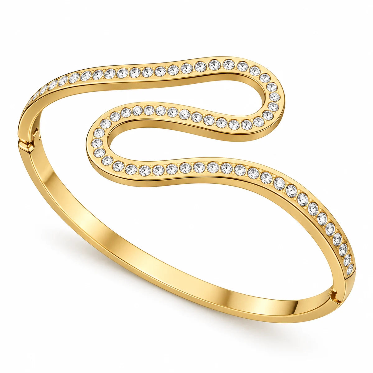 Serpent Wave Crystal Cuff