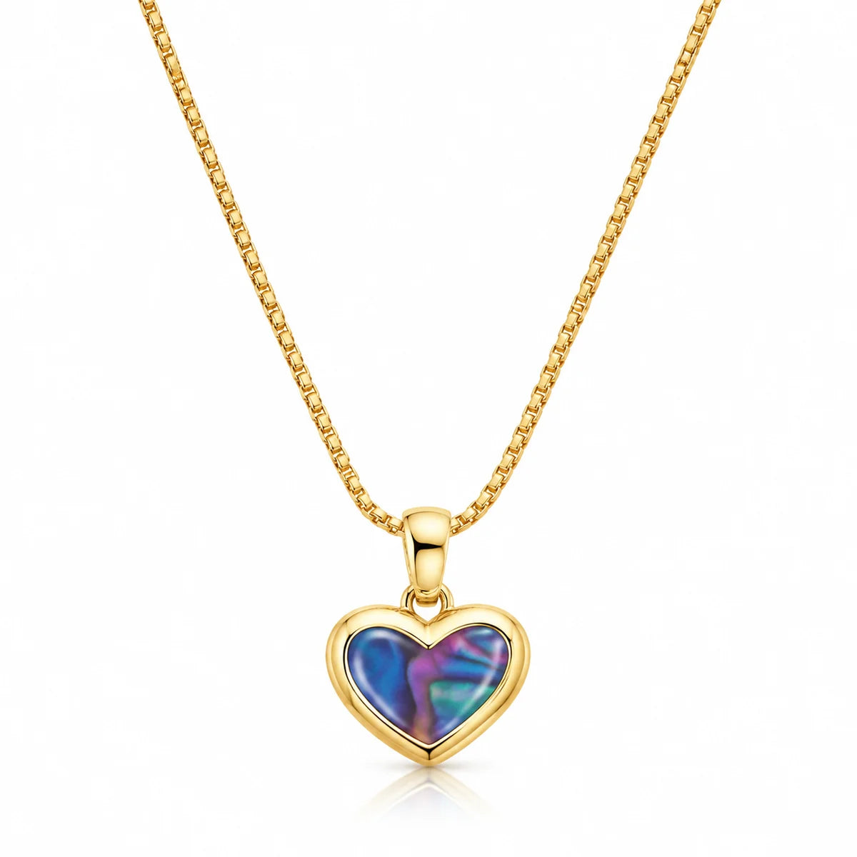 Blue Purple Heart Pendant Necklace