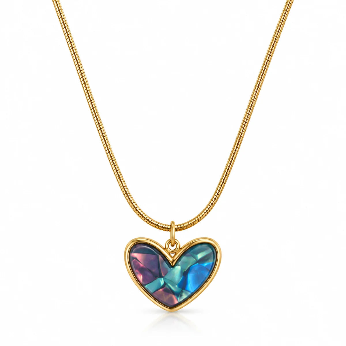Rainbow Heart Pendant Necklace
