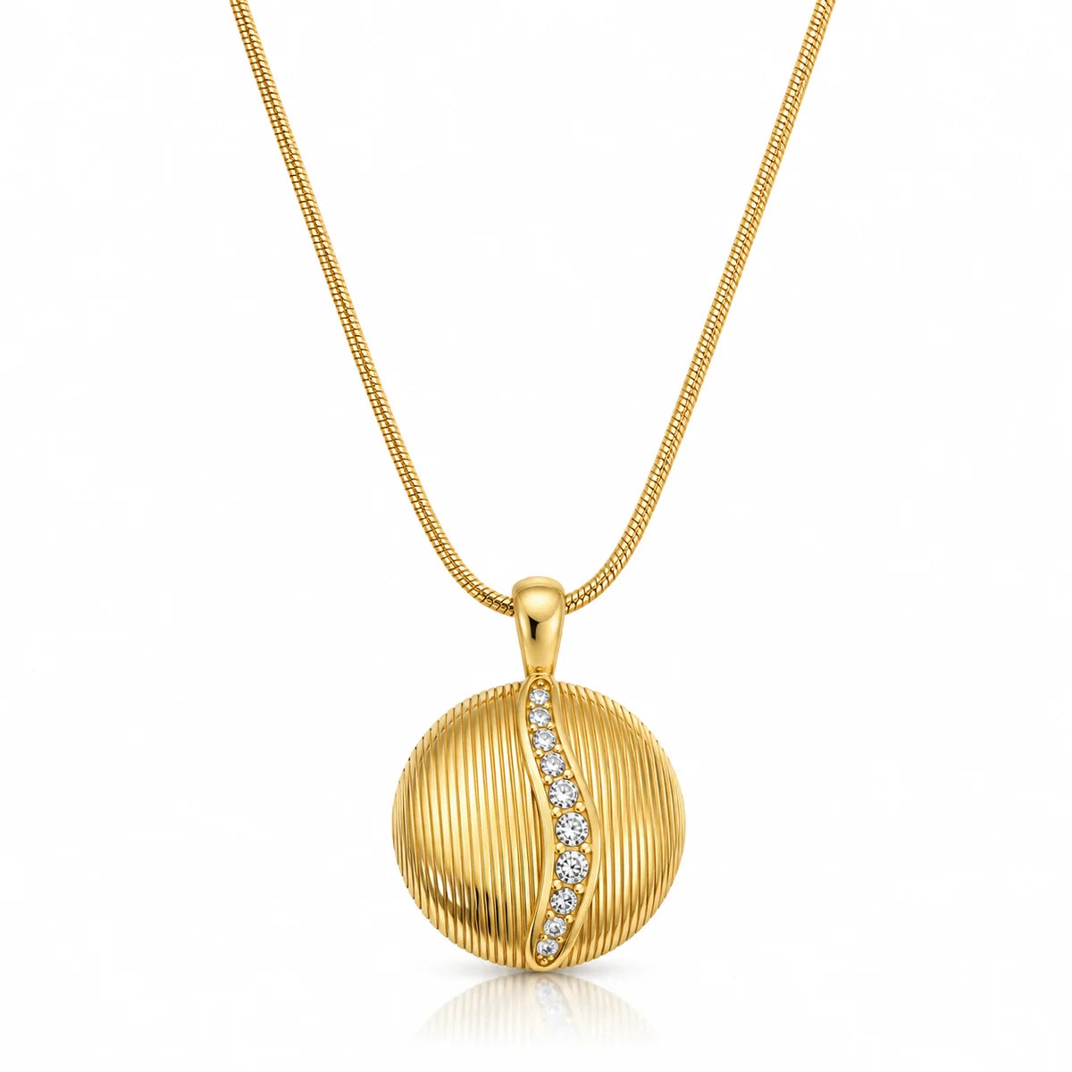 Elegant Round Gold Pendant Necklace