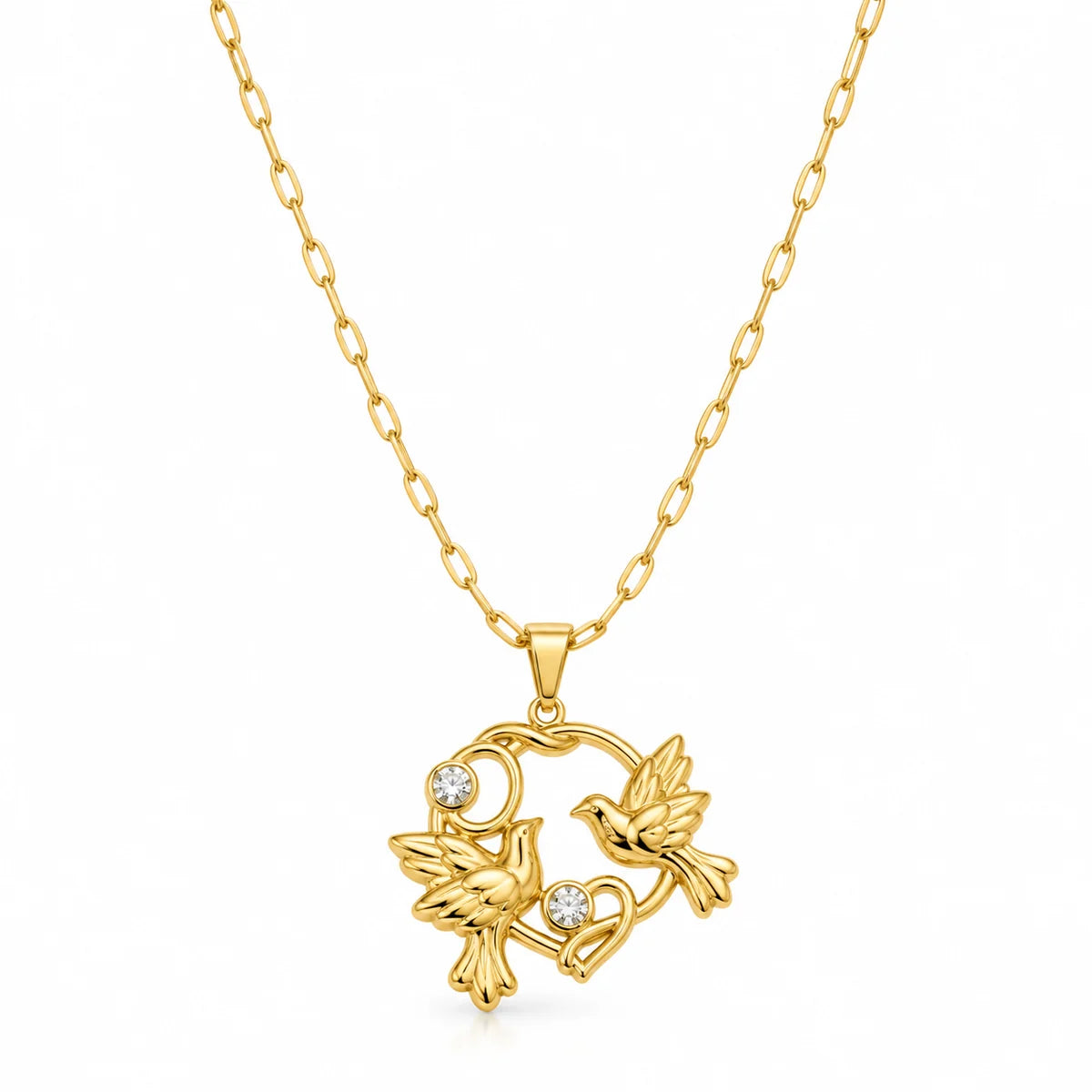 Love Bird Gold Pendant Necklace