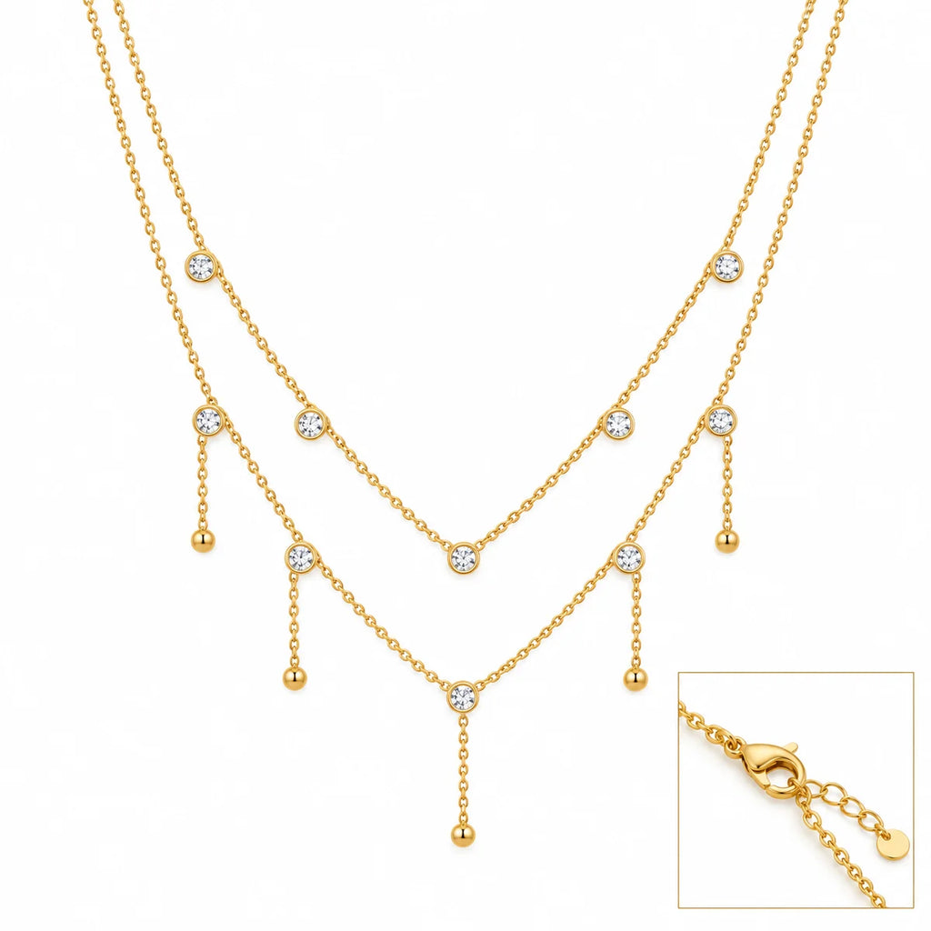 Starlight Drip Double-Layered Necklace