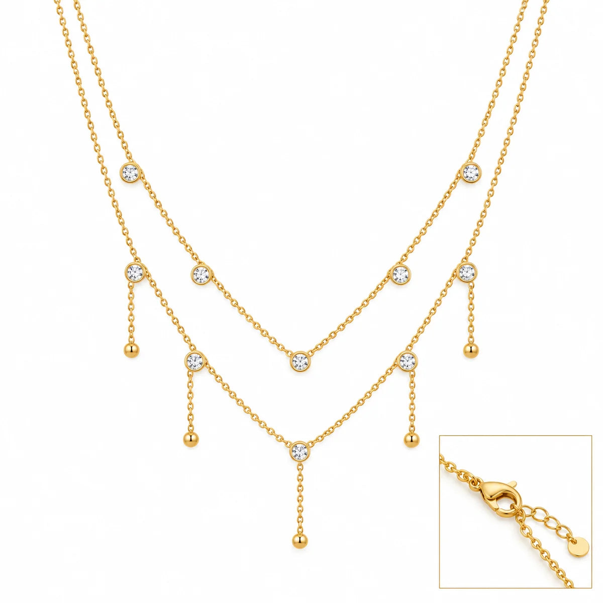 Starlight Drip Double-Layered Necklace