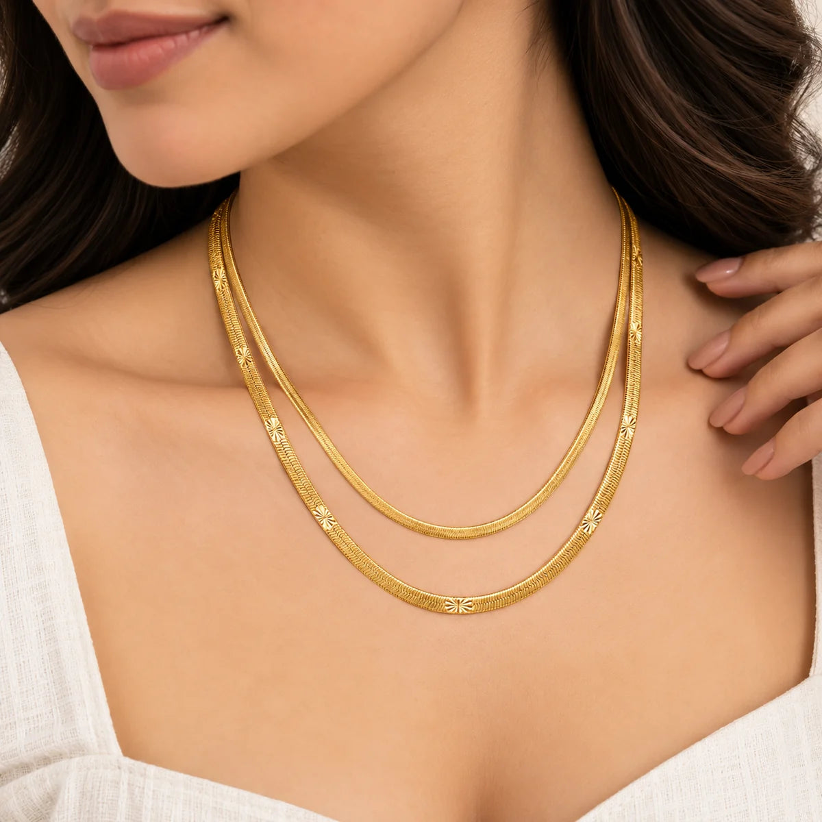 The Liquid Gold Herringbone Stack