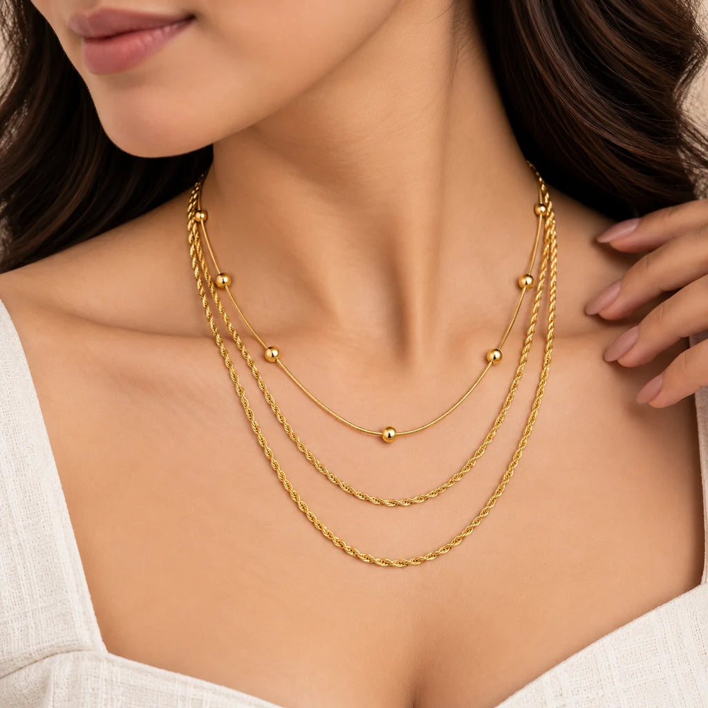 The Textured Twist Triple-Layer Necklace